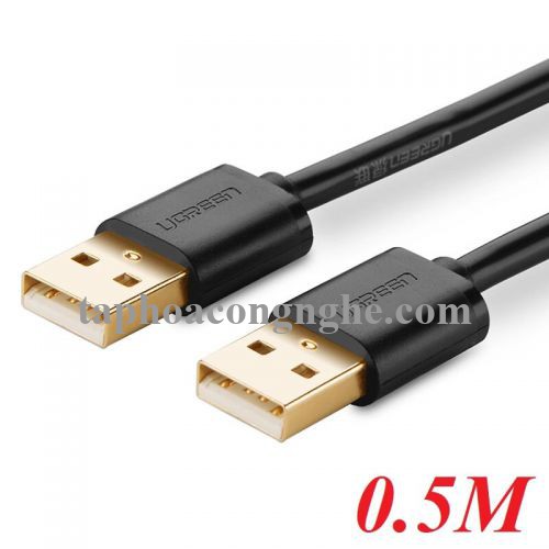 Ugreen 10308 0.5M màu Đen Cáp 2 đầu USB 2.0 vỏ nhựa PVC US102 30010308
